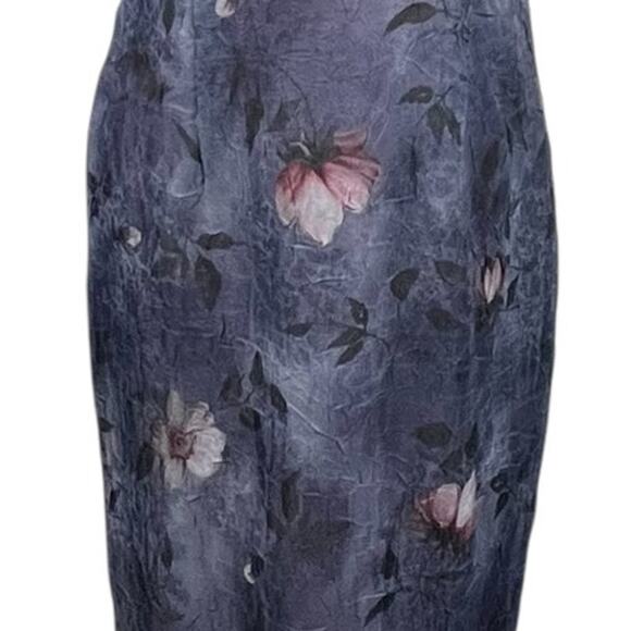 Taurus II Womens Dress Size 8 Petite Midi Vintage 80s Blue Purple Mauve Floral - Picture 3 of 8